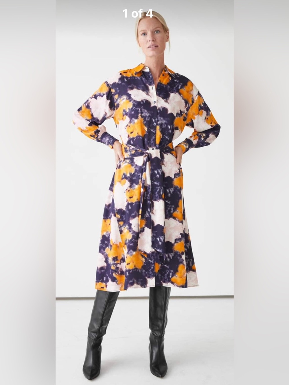& Other Stories Stockholm Atelier 
burnt Orange, purple & blush Shirt Dress